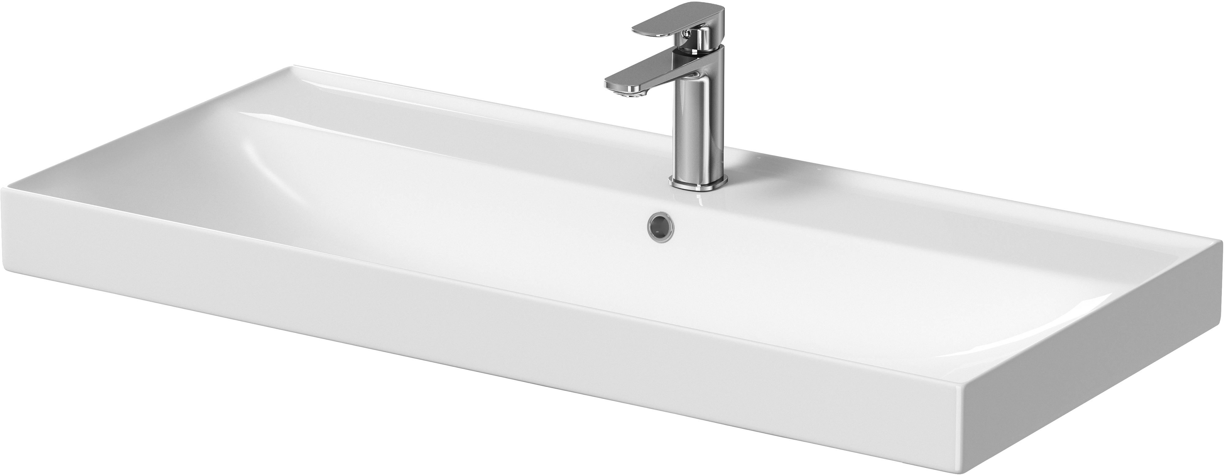 Cersanit Larga lavabo 100x46 cm rectangular para mueble blanco K120-011