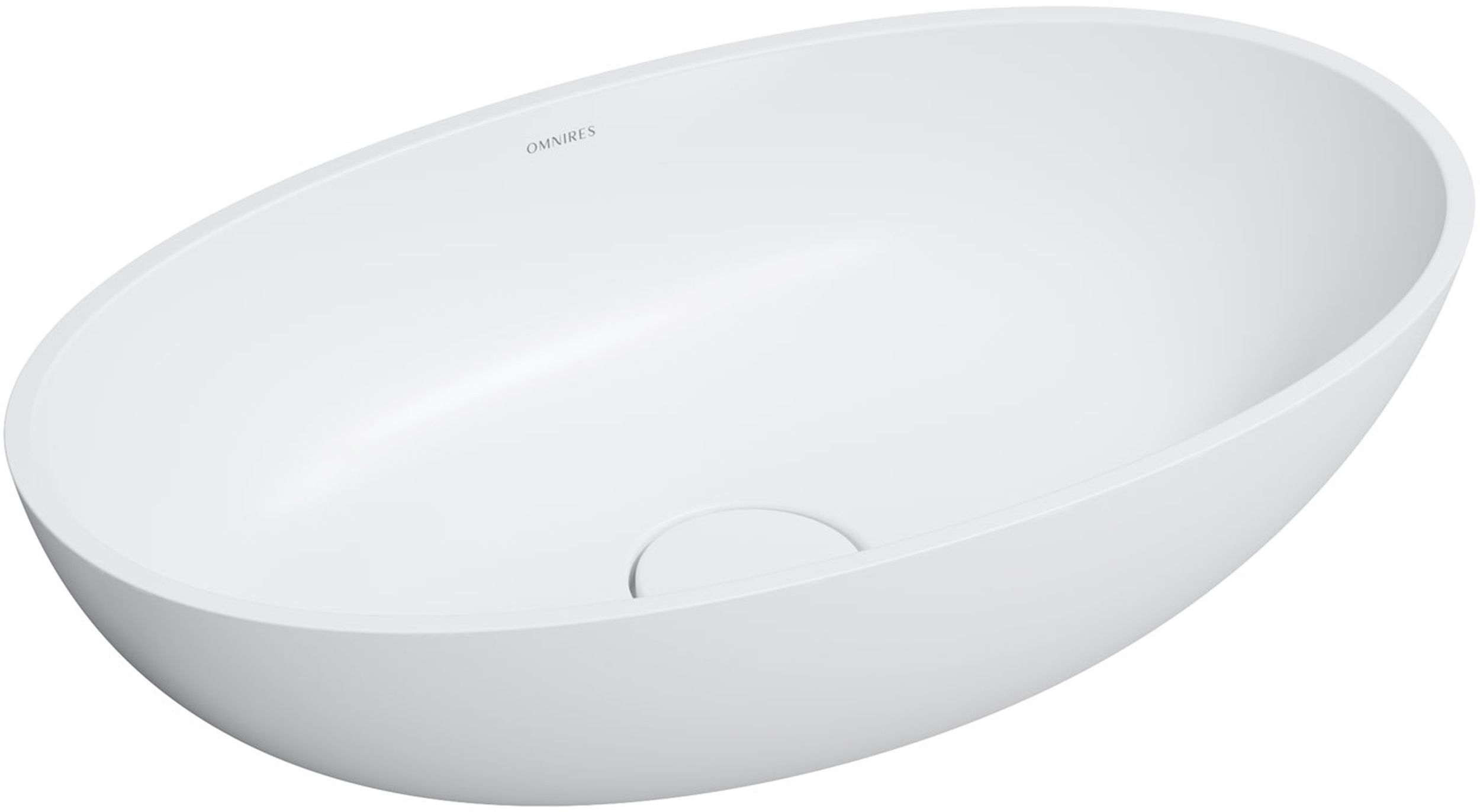 Omnires Shell M+ lavabo 60x35 cm oval sobre encimera blanco SHELLUNBM