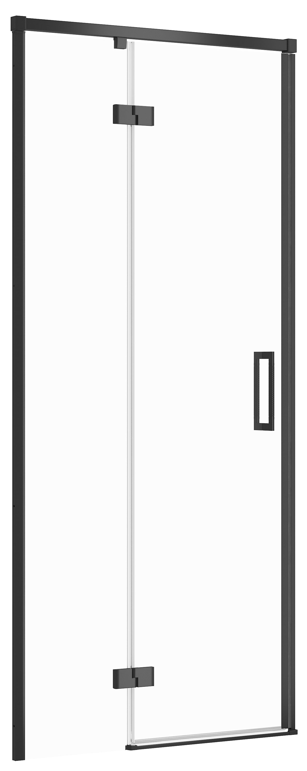Cersanit Larga puerta de ducha 90 cm oscilante negro mate/vidrio transparente S932-128