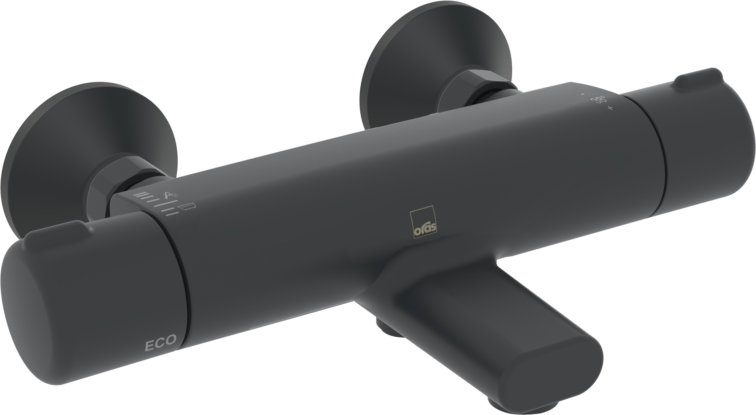 Oras Nova grifo de bañera y ducha a pared con termostato negro 7462U-33