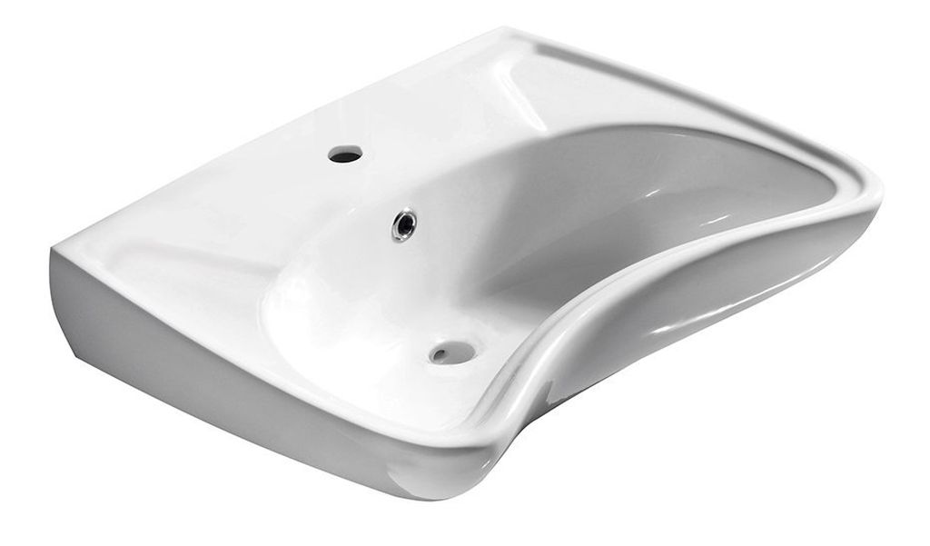Isvea Handicap lavabo 59.5x45.6 cm rectangular clásico para discapacitados blanco 10TP60060