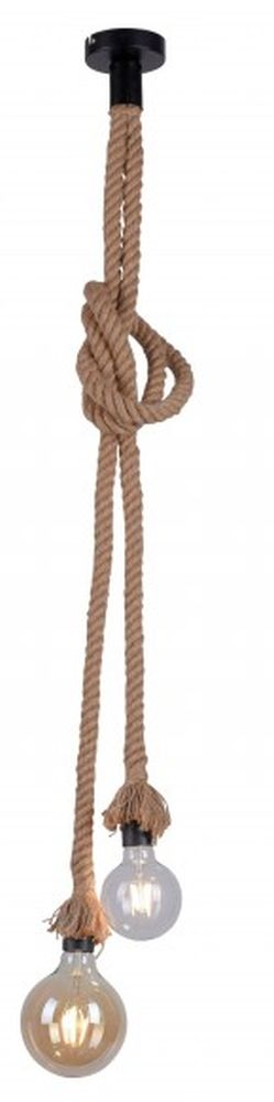 Just Light Rope lámpara colgante 2x15 W negro-marrón 15482-18