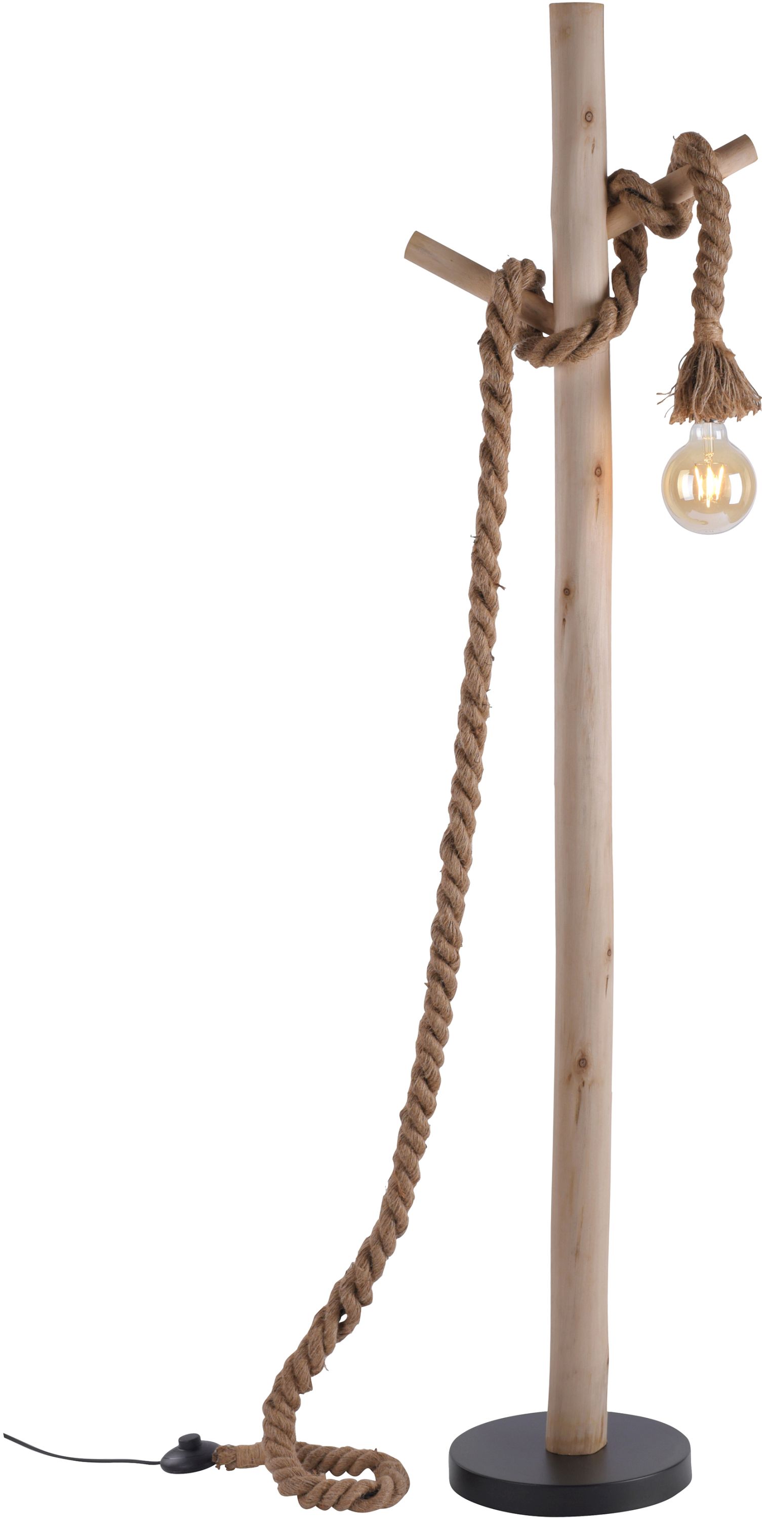 Just Light Rope lámpara de pie 1x40 W negro-madera-marrón 15484-18