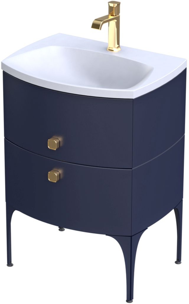 Oristo Louis armario 61.6x47.7x55.4 cm suspendido, para lavabo azul OR50-SD2S-62-14