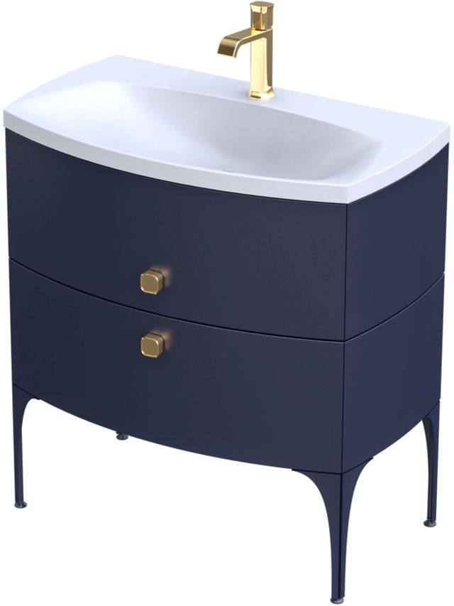 Oristo Louis armario 81.6x47.7x55.4 cm suspendido, para lavabo azul OR50-SD2S-82-14