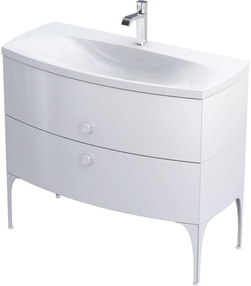 Oristo Louis armario 101.6x47.7x55.4 cm suspendido, para lavabo blanco OR50-SD2S-102-1