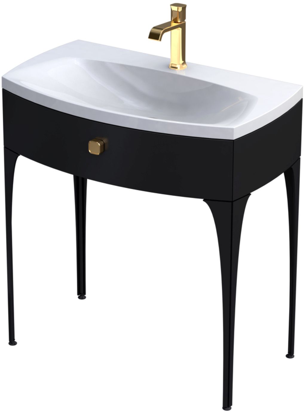 Oristo Louis armario 81.6x47.7x87 cm de pie, para lavabo negro OR50-SD1S-82-7