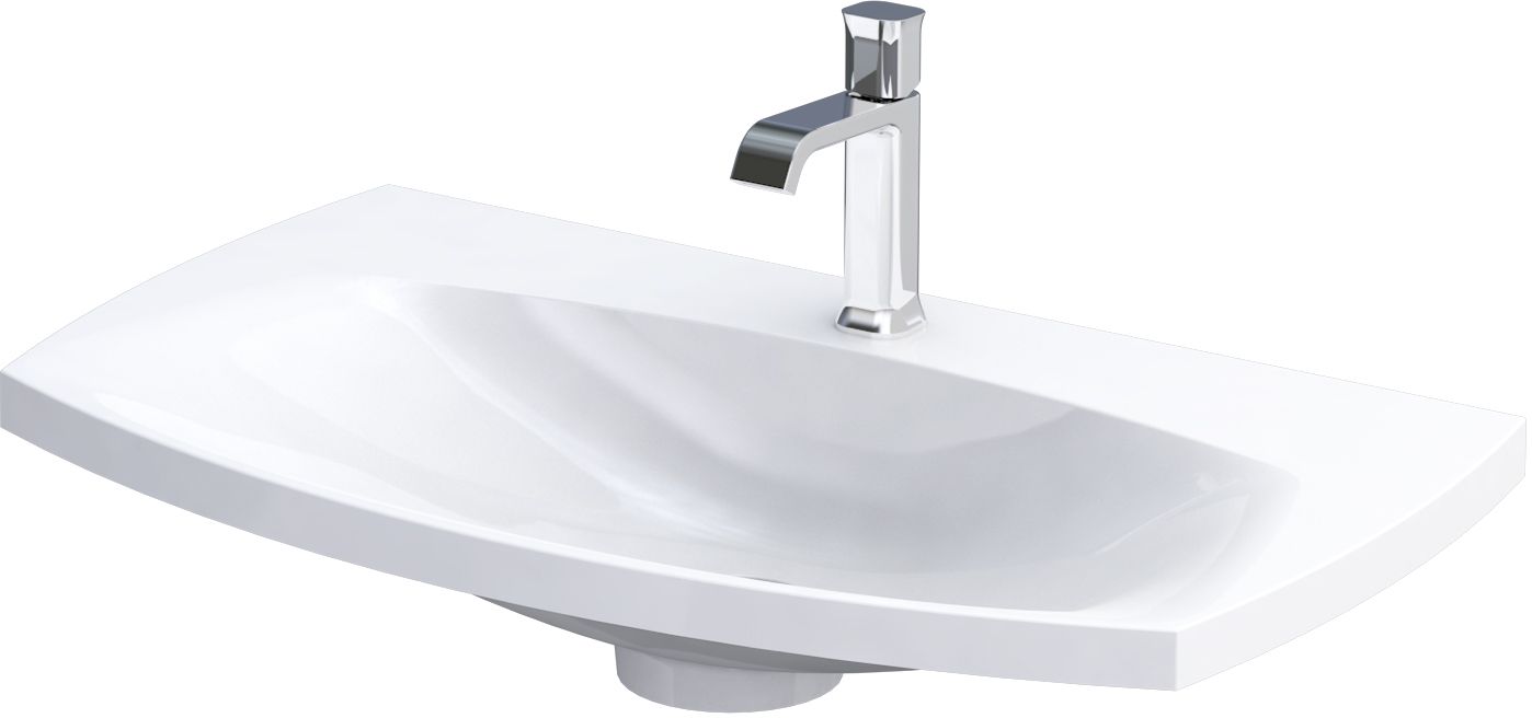 Oristo Louis lavabo 82x48 cm rectangular para mueble blanco brillante UME-LU-82-92