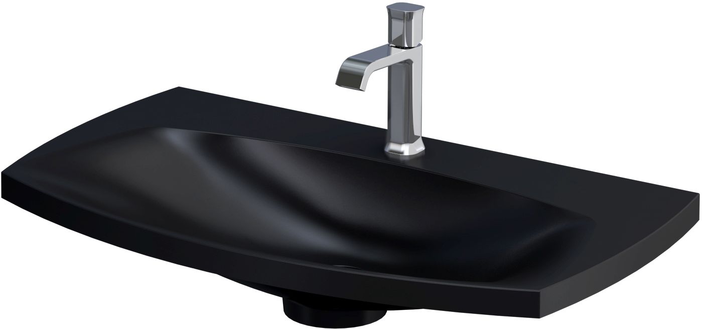 Oristo Louis lavabo 82x48 cm rectangular para mueble negro UME-LU-82-94
