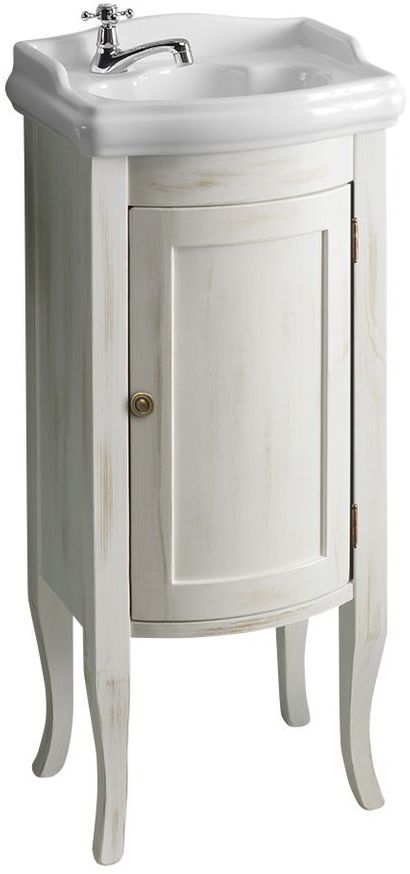 Sapho Retro armario 36.5x28x85 cm de pie, para lavabo blanco-madera 1641