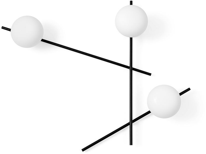 Miloox Mikado lámpara de pared 3x28 W blanco-negro 1744.176