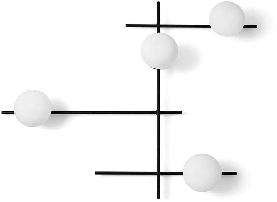 Miloox Mikado lámpara de pared 4x28 W blanco-negro 1744.177