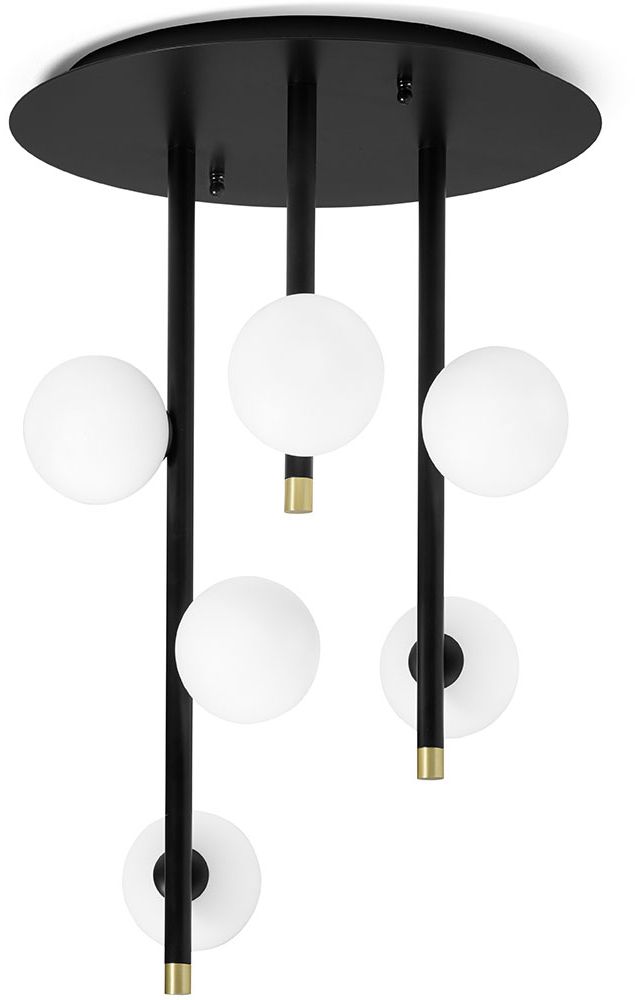 Miloox Pomi lámpara de techo 6x40 W blanco-negro 1744.100