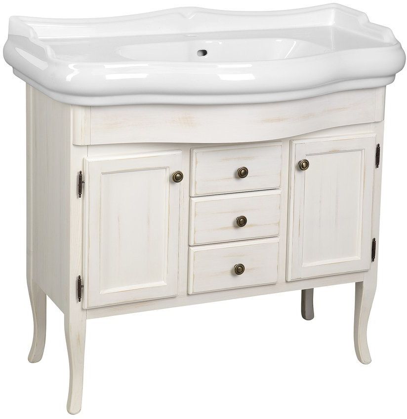 Sapho Retro armario 89x36.5x80 cm de pie, para lavabo blanco 1621