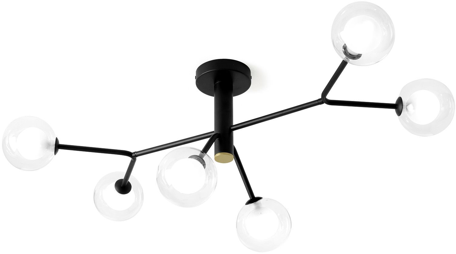Miloox Cosmo lámpara de techo 6x40 W negro-transparente 1744.165