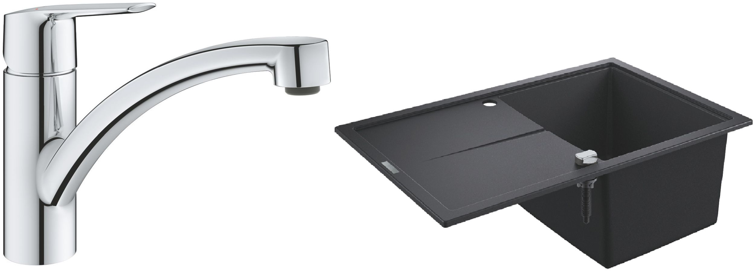 Conjunto fregadero de granito Grohe K400 31639AP0, grifo de cocina Grohe Start 30530002