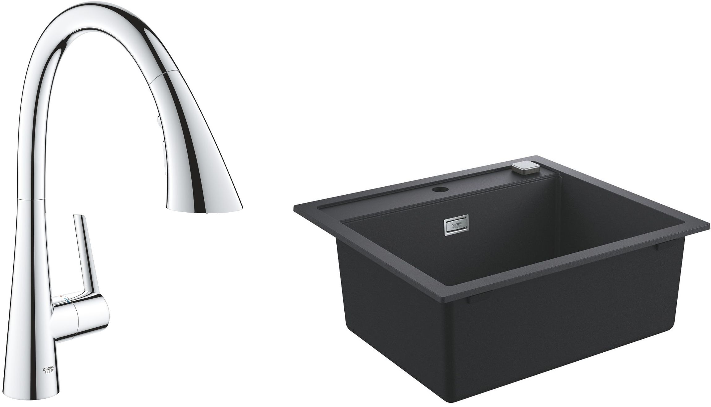Conjunto grifo de cocina Grohe Zedra 32294002, fregadero de granito Grohe K700 31651AP0
