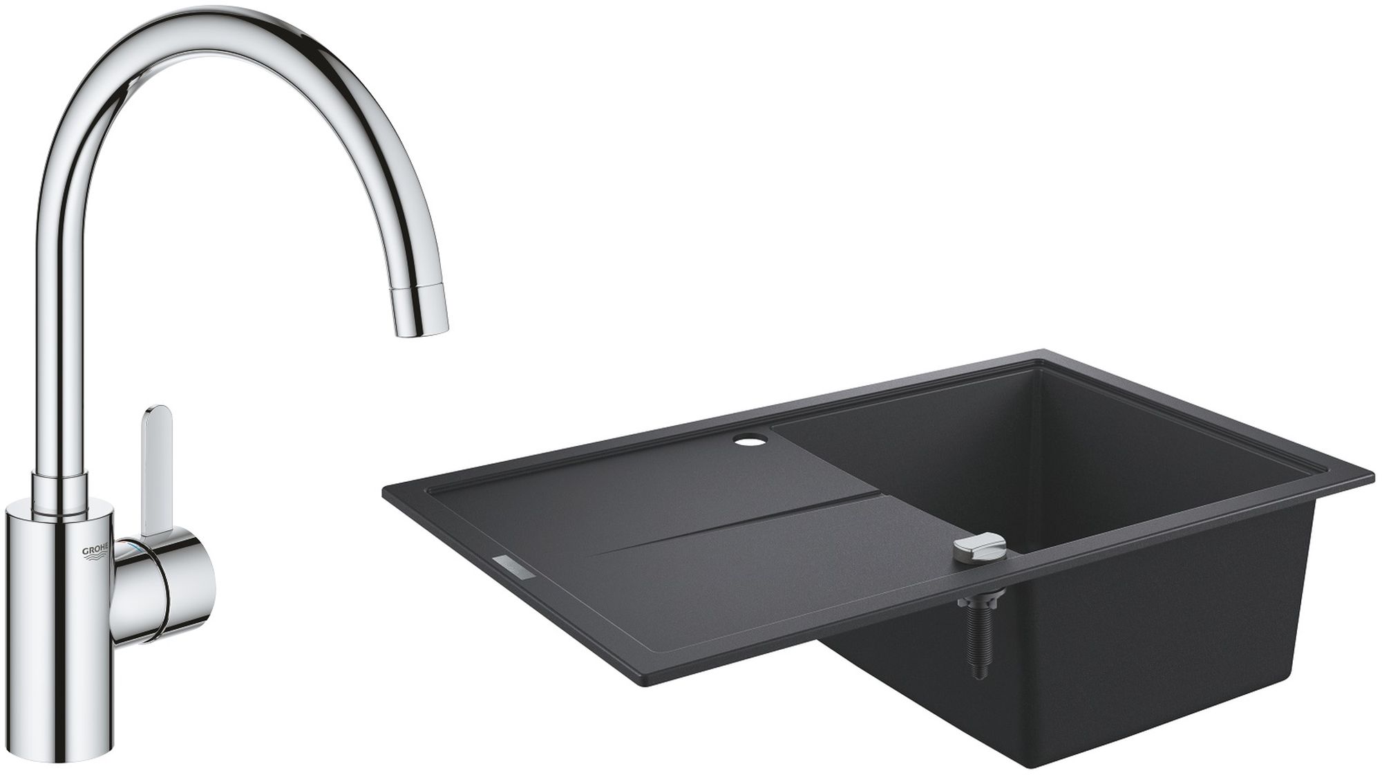 Conjunto fregadero de granito Grohe K400 31639AP0, grifo de cocina Grohe Eurosmart Cosmopolitan 32843002