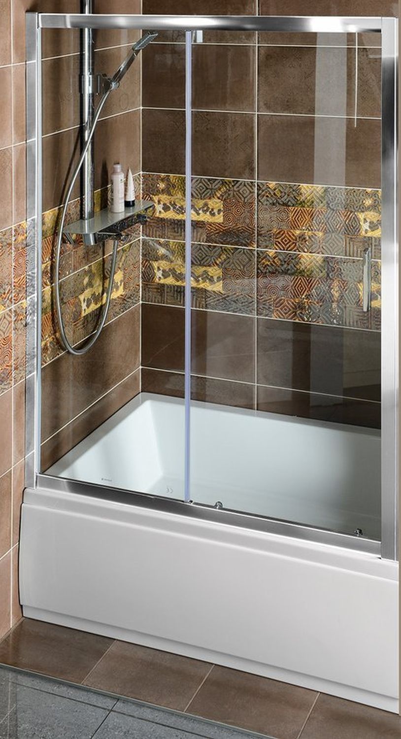 Polysan Deep puerta de ducha 160 cm corredera cromo brillante/vidrio transparente MD1616