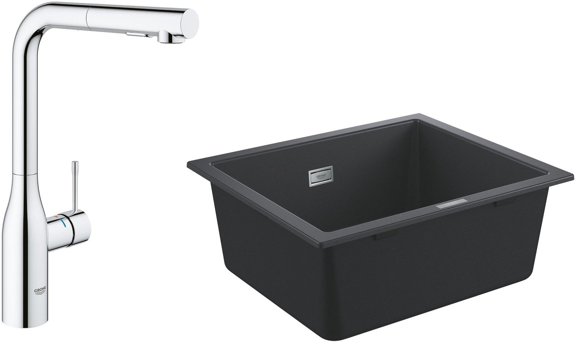 Conjunto grifo de cocina Grohe Essence 30270000, fregadero de granito Grohe K700 31654AP0