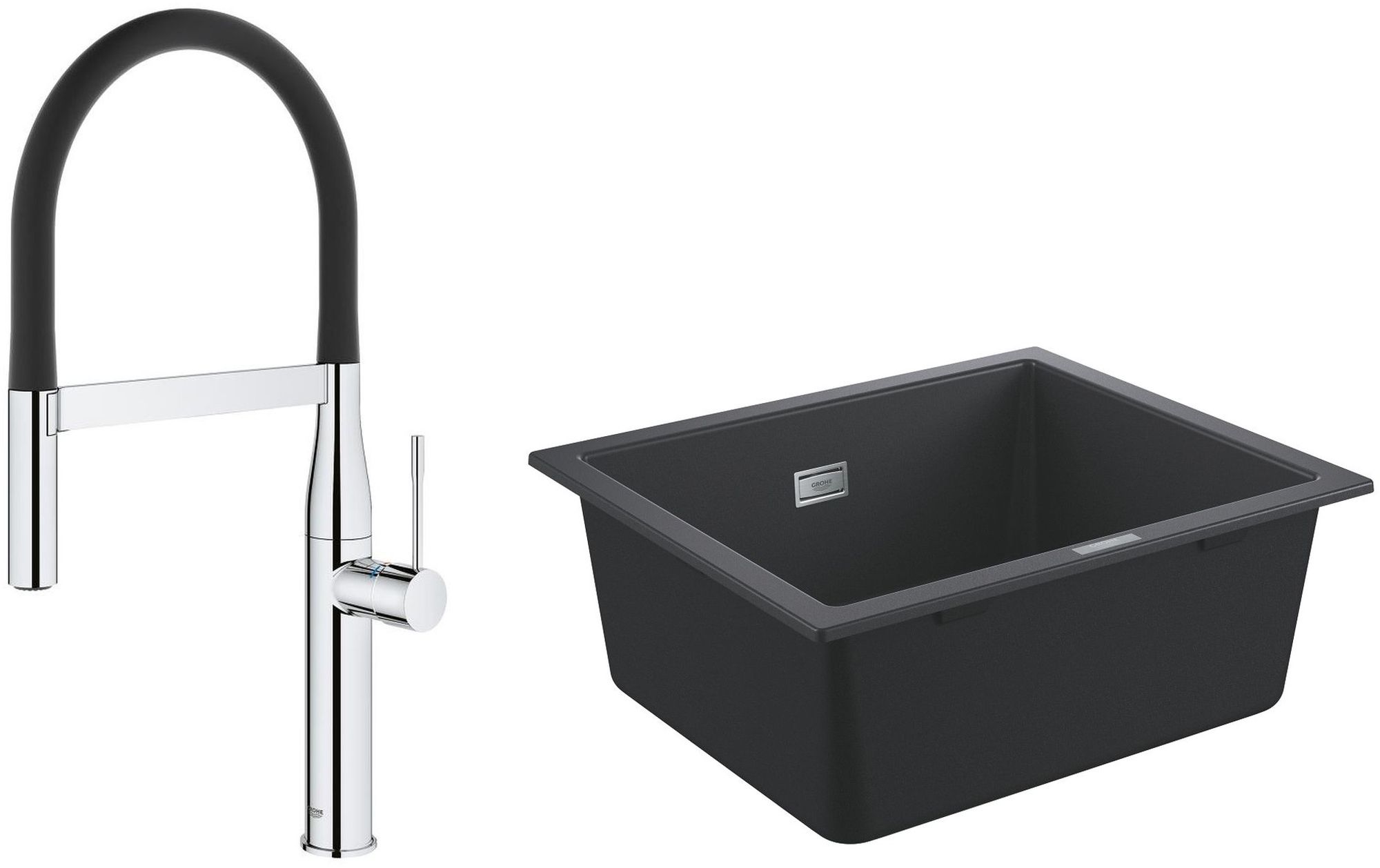 Conjunto grifo de cocina Grohe Essence 30294000, fregadero de granito Grohe K700 31654AP0