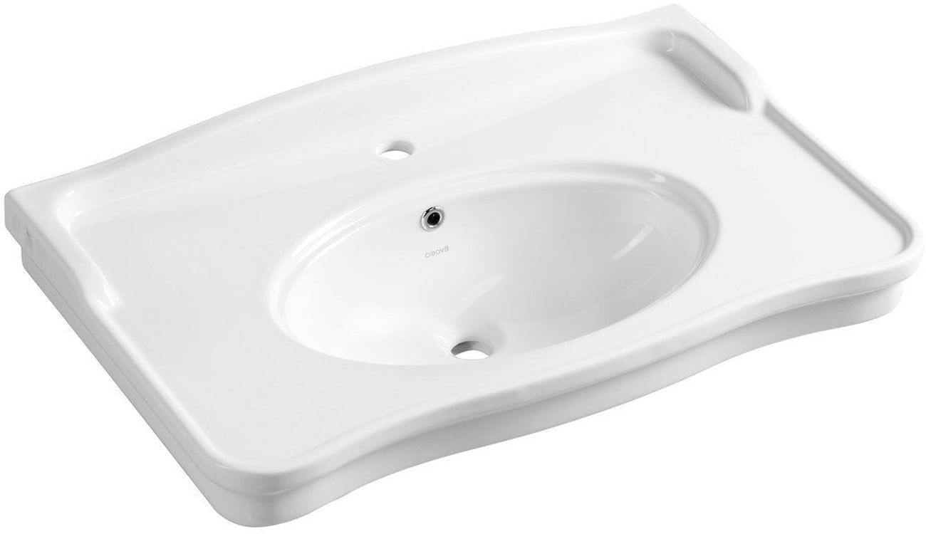 Creavit Antik lavabo 80x49.5 cm rectangular clásico blanco AN080