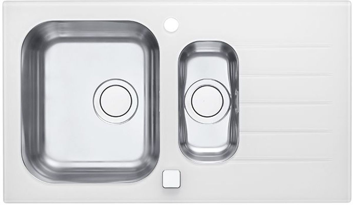 Alveus Glassix fregadero de vidrio y acero 86x50 cm acero 1123822