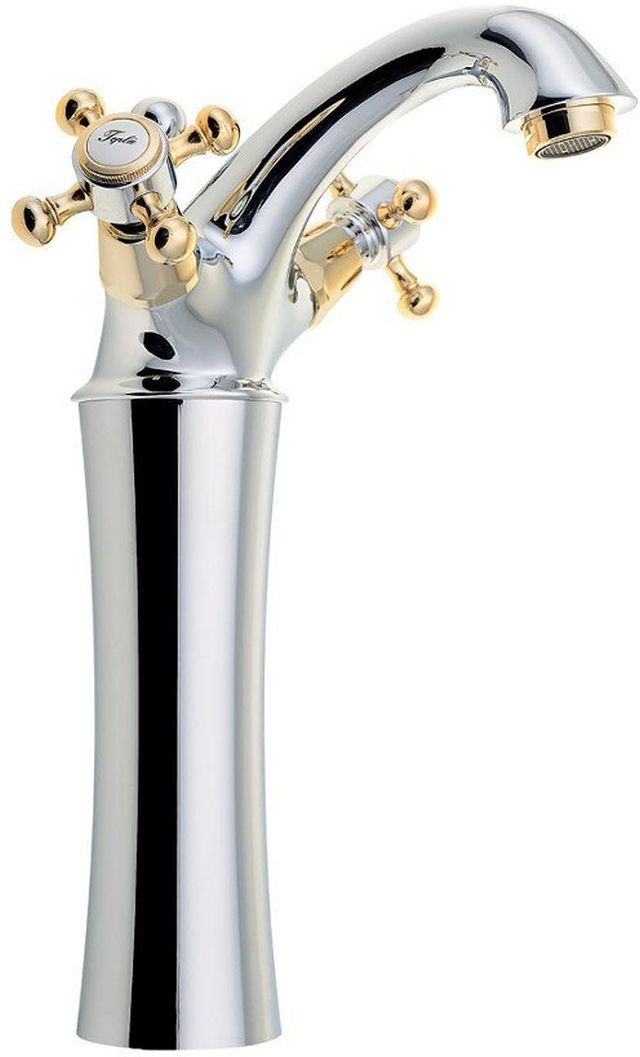 Sapho Antea grifo para lavabo de pie cromo-oro 3172L