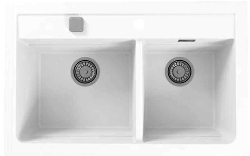 Alveus Atrox fregadero de granito 79x50 cm blanco 1131997