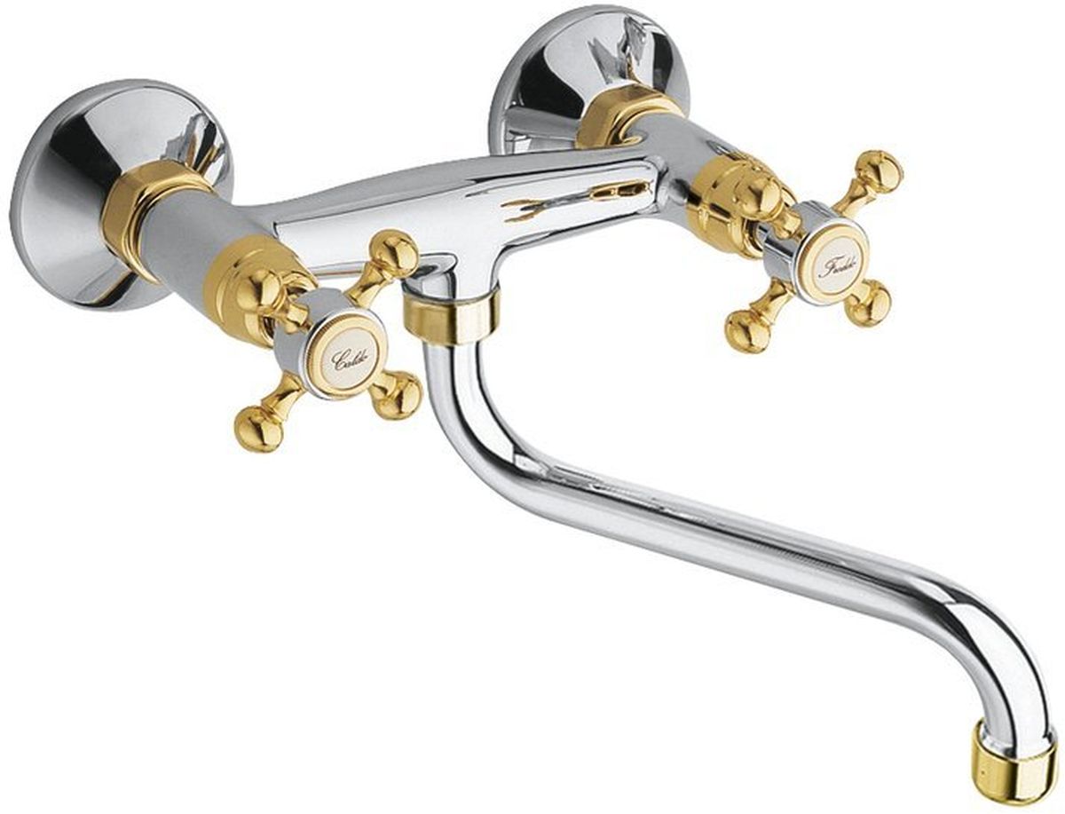 Sapho Antea grifo para lavabo a pared cromo-oro 3062