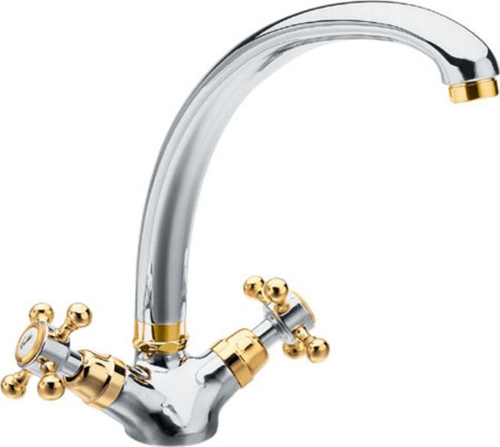 Sapho Antea grifo de cocina de pie cromo-oro/oro arcaico 3112