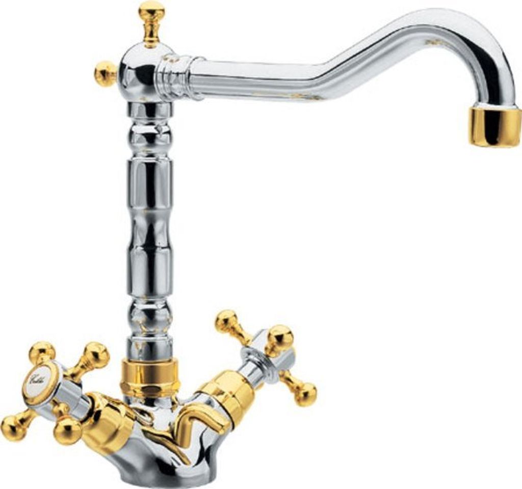 Sapho Antea grifo para lavabo de pie cromo-oro 3372