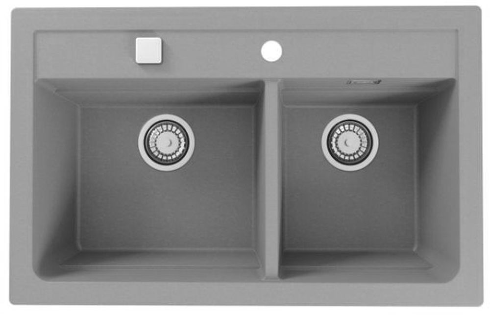 Alveus Atrox fregadero de granito 79x50 cm gris/grafito/ónix 1132001