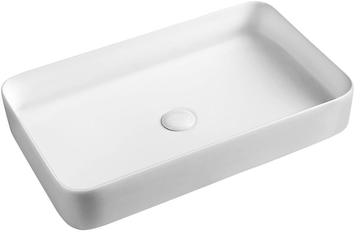 Sapho Blade lavabo 65x40 cm rectangular sobre encimera blanco WH051