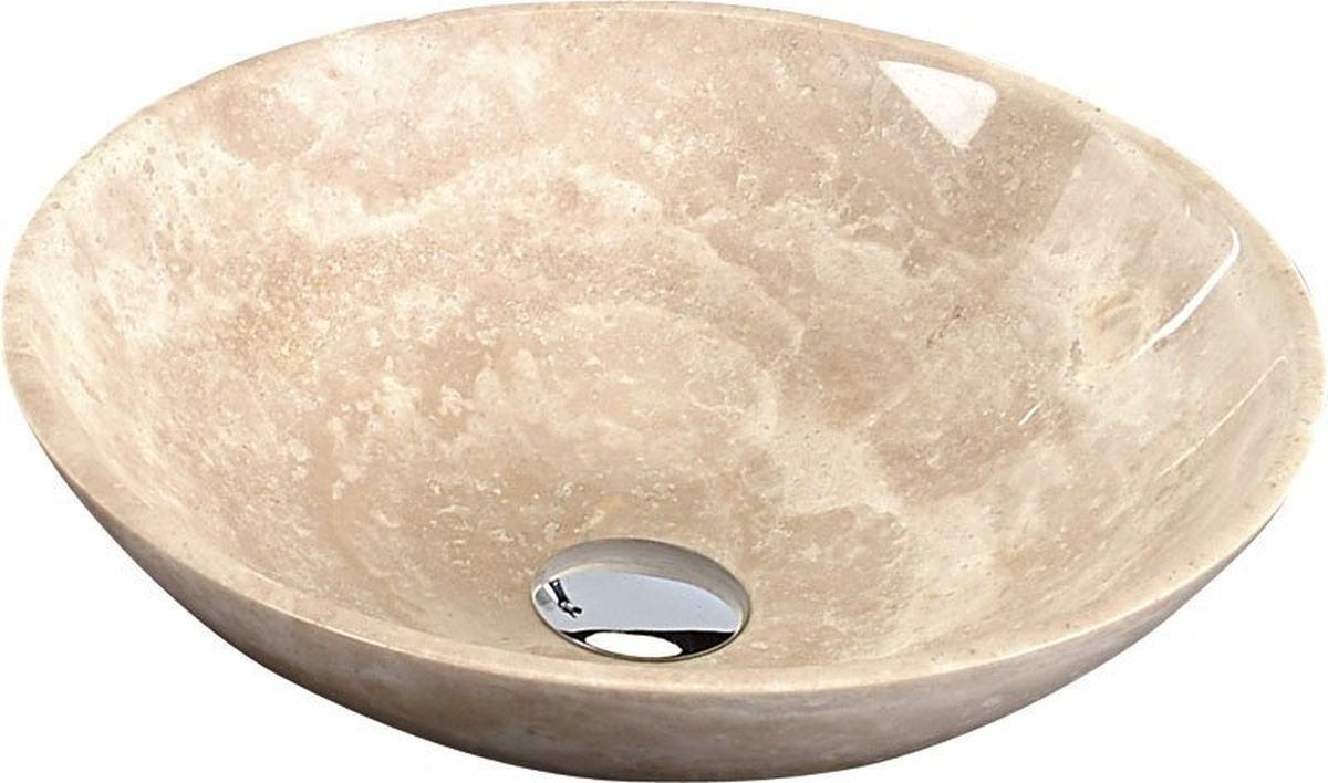 Sapho Blok lavabo 40x40 cm circular sobre encimera marrón/beige brillante 2401-01