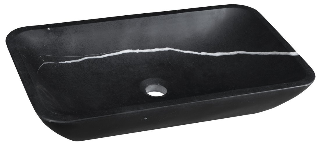 Sapho Blok lavabo 60x35 cm rectangular sobre encimera negro 2401-39