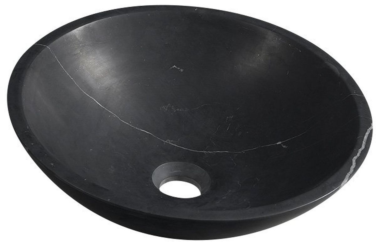 Sapho Blok lavabo 40x40 cm circular sobre encimera negro 2401-35