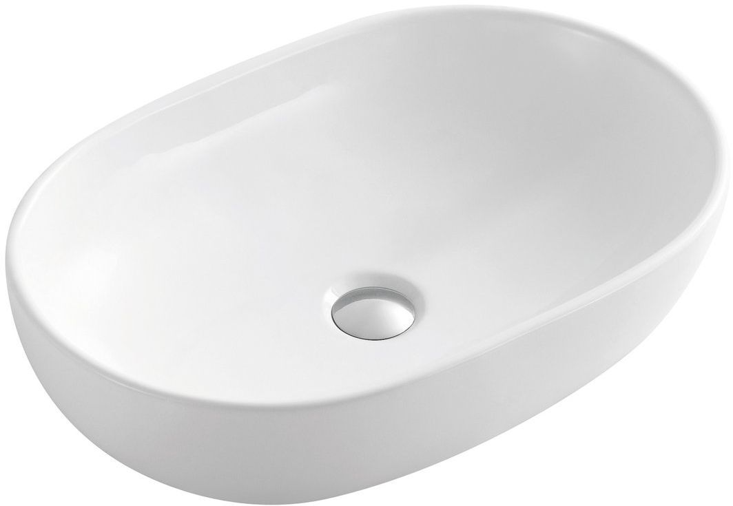 Sapho Caleo lavabo 60x42 cm oval sobre encimera blanco CA590