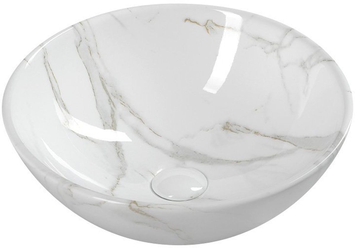 Sapho Dalma lavabo 42x42 cm circular sobre encimera blanco MM117