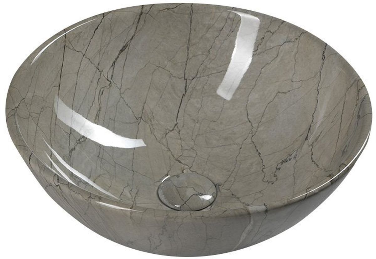 Sapho Dalma lavabo 42x42 cm circular sobre encimera gris/piedra MM113