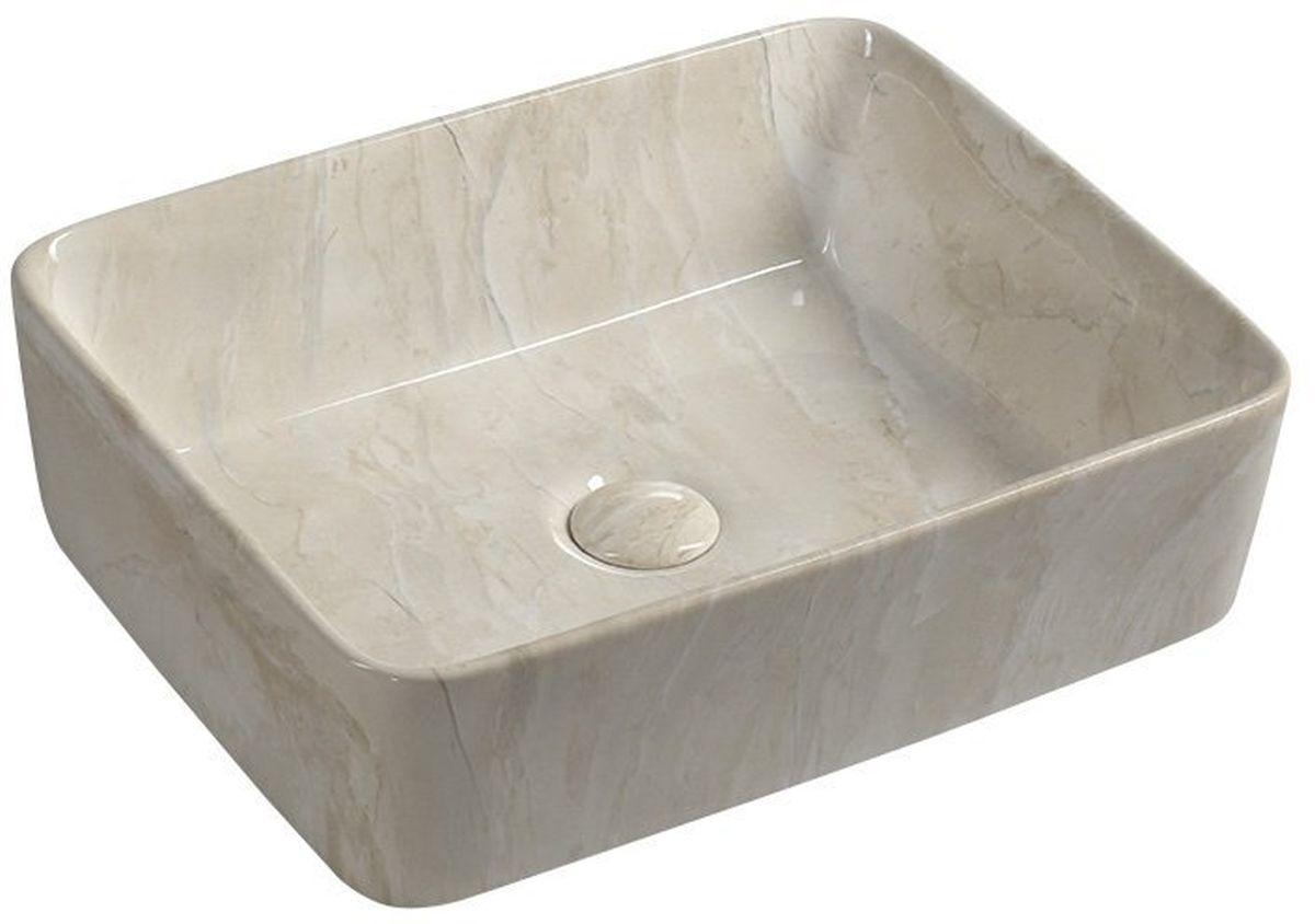 Sapho Dalma lavabo 48x38 cm rectangular sobre encimera marrón/beige MM527