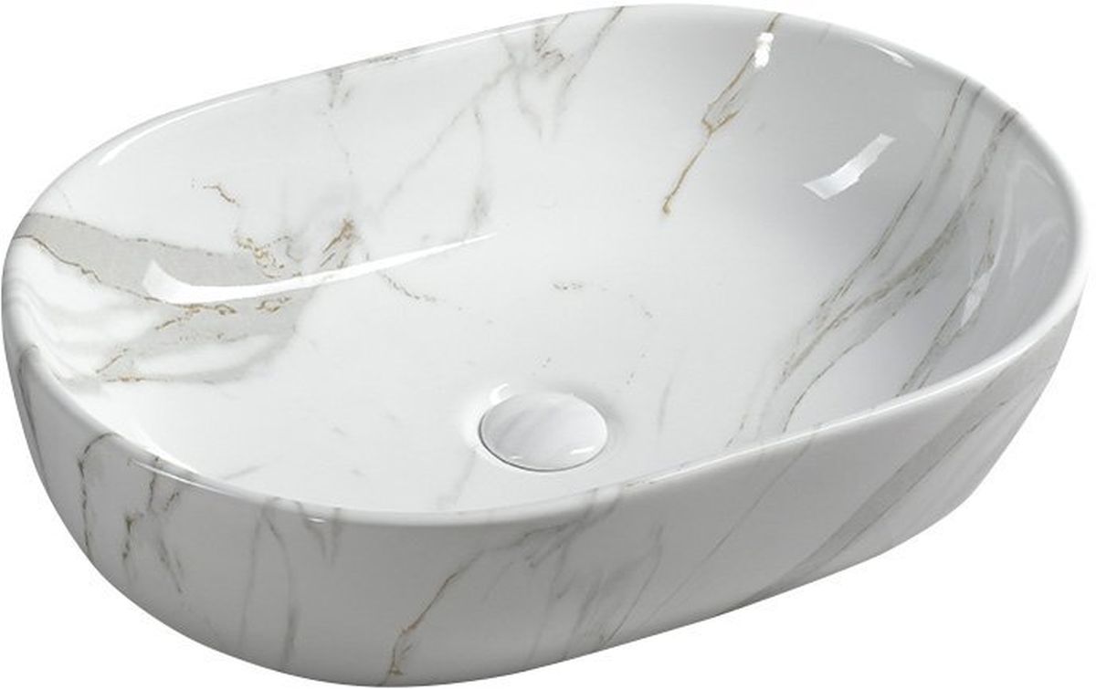 Sapho Dalma lavabo 59x42 cm oval sobre encimera blanco MM417