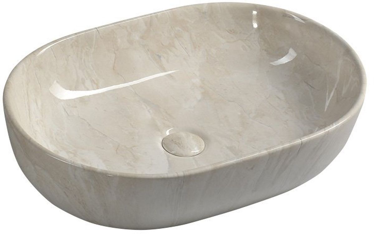 Sapho Dalma lavabo 59x42 cm oval sobre encimera marrón/beige MM427