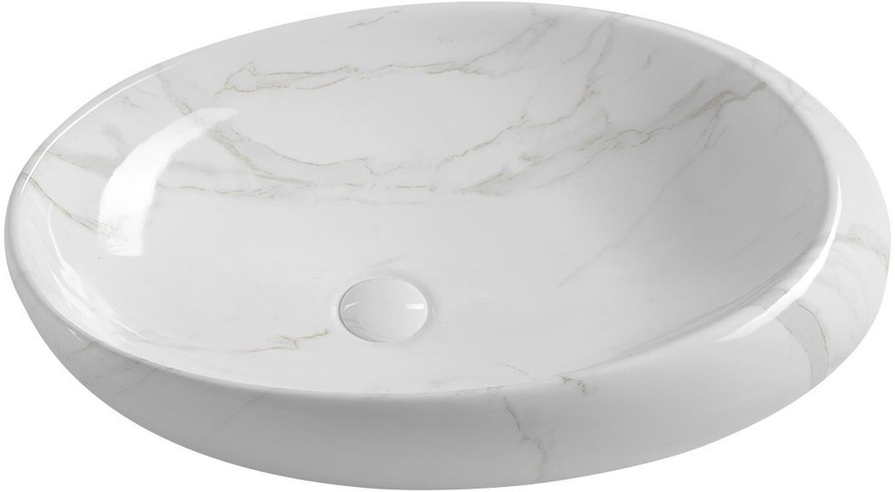 Sapho Dalma lavabo 68x44 cm oval sobre encimera blanco MM317