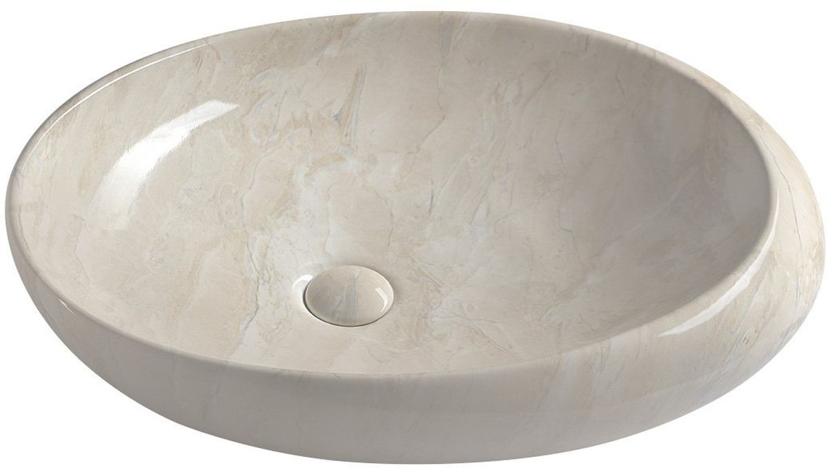 Sapho Dalma lavabo 68x44 cm oval sobre encimera marrón/beige MM327