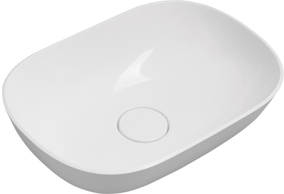 Sapho Eridan lavabo 50x35 cm rectangular sobre encimera blanco ER500