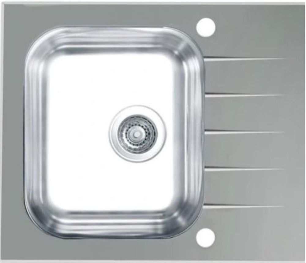 Alveus Vitro fregadero de vidrio y acero 60x50 cm acero 1130526