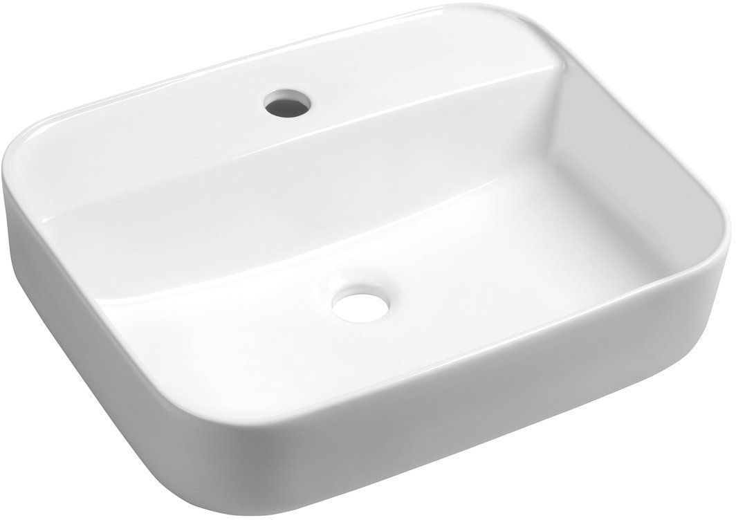 Sapho Garda lavabo 50x40 cm rectangular sobre encimera blanco brillante AR452