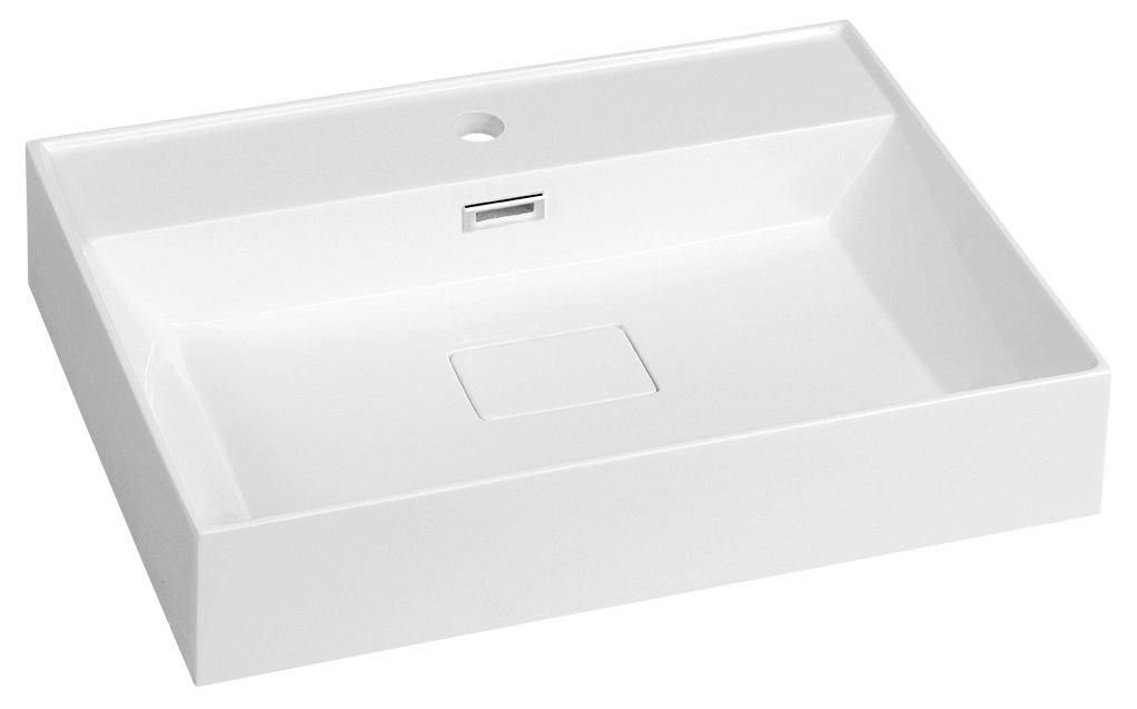 Sapho Godiva lavabo 58x44 cm cuadrada clásico-para mueble-sobre encimera blanco GU058