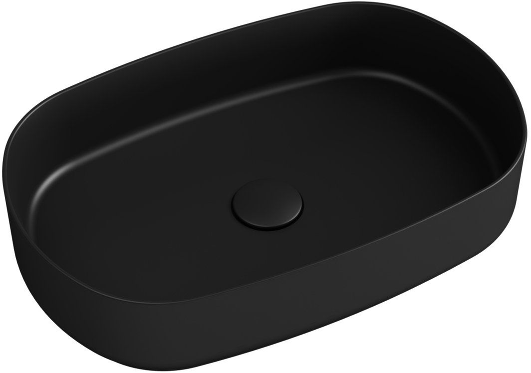 Isvea Infinity lavabo 55x36 cm oval sobre encimera negro 10NF65055-2N